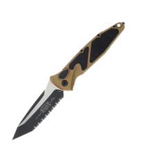 Microtech SOCOM Elite Automatic Knife Half Serrated Black T/E Tan AUMT161A3TA