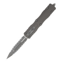 Microtech Dirac Delta OTF Auto Apocalyptic Double Full Serrate Natural Clear AUMT227D12APNC