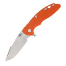 Hinderer XM-18 Orange - Stonewash 3.5in Plain Stonewash Skinny Harpoon Spanto KXM35SKHSTWSWOR