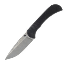 Half Face Blades Cav Folder - Black G10, Textured Grip, TI Frame. HFCAVFLDBK