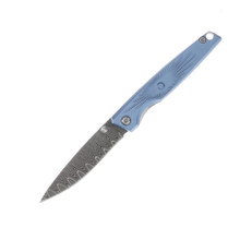 Rough Rider Linerlock Folding Knife Damascus/Blue Aluminum RR2695DL
