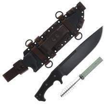 Miller Bros Blades Black and Brown Sheath Black Handle M-28BBNSBH