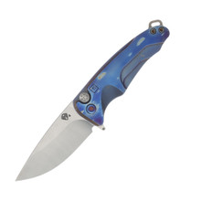 Medford Smooth Criminal Flamed 3in Plain Tumbled Drop Point Flamed Hardware Blue Clip MK394TQ-03A2-TFC2-BN