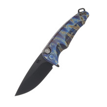 Medford Smooth Criminal Folding Knife DLC S45VN/Flamed Tsunami with Flamed Hardware and DLC Clip MKT394PQ-03PV-TFCP-BP