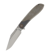 Jack Wolf Knives Scuffle Green 3.52in Plain Stonewash Clip Point