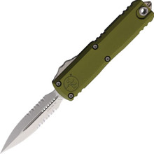 Microtech UTX-85 GEN IV OTF Auto D/E Stonewash Part Serrate OD Green AUMT1232411OD