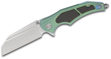 Artisan Cutlery Apache Nomad Folding Knife Green Titanium Handle