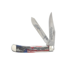 Cooper Cutlery Battle Axe Trapper Folding Pocket Knife Black Oak