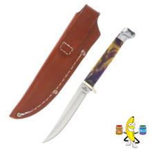 CRKT Obake Fixed Blade Knife 3.55 Inch Plain Damascus Style Drop Point