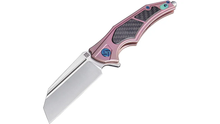 Artisan Cutlery Apache Nomad Folding Knife Pink Titanium Handle Black Carbon Fiber Inlay