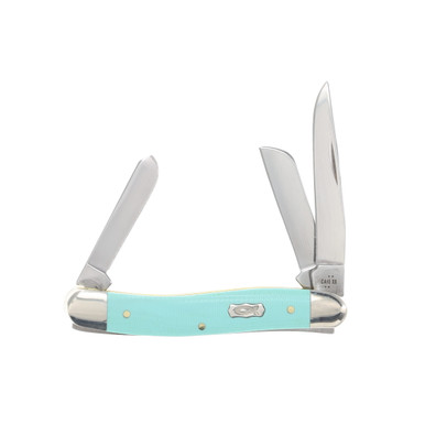 Case Seafoam Green G-10 - Smooth Medium Stockman (10318 SS