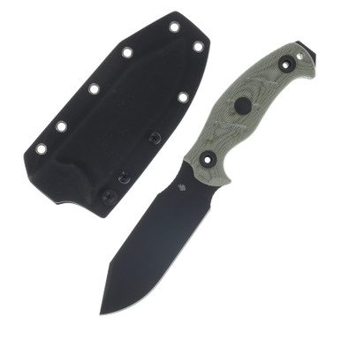 Kizer Sheepdog Survival Fixed Knife Green Micarta Handle Black
