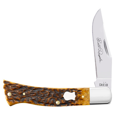 Case XX Jigged Antique Bone Axe Handle Folding Knife with Badge