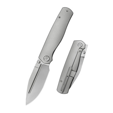 KB Knives Albatross Framelock Folder Gray Ti W/Micro Mill Bead