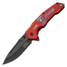 Szco Red Dragon Flame Linerlock Folding Knife 300549RD - Smoky