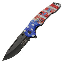 Szco Red Dragon Flame Linerlock Folding Knife 300549RD - Smoky