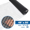 16 Gauge Black Vinyl Coated Welded Wire Mesh Size 0.5 inch by 3 inch (4 ft. x 50 ft.)