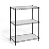 3-Tier NSF Adjustable Height Wire Shelving w/ Liner, Black