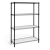 4-Tier NSF Adjustable Height Wire Shelving w/ Liner, Black