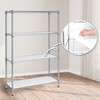 4-Tier NSF Adjustable Height Wire Shelving w/ Liner, Silve Grey