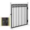 4FT Height x 4FT Width Heavy Duty Flat Top X-Pattern Decorative Fence Gate, Multiple Options