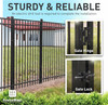 6FT Height x 4FT Width Heavy Duty Flat Top X-Pattern Decorative Fence Gate, Multiple Options 