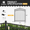 5FT Height x 4FT Width Heavy Duty Arched Decorative Fence Gate with Gate Lock, Multiple Options