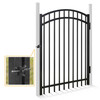 5FT Height x 4FT Width Heavy Duty Arched Decorative Fence Gate with Gate Lock, Multiple Options