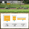 Heavy Duty Flat Top Fence Barrier Kit with 6FT Height X 6FT Width Panels, Pinnacle Gate, Posts & Connectors, Multi-options