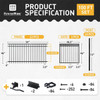 Heavy Duty Flat Top Fence Barrier Kit with 4FT Height X 8FT Width Panels, Decorative Gate, Posts & Connectors, Multi-options