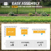 Heavy Duty Flat Top Fence Barrier Kit with 6FT Height X 8FT Width Panels, Decorative Gate, Posts & Connectors, Multi-options