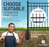 Heavy Duty Pinnacle Fence Barrier Kit with 5FT Height X 8FT Width Panels, Arched Gate, Posts & Connectors, Multi-options