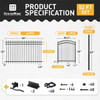 Heavy Duty Pinnacle Fence Barrier Kit with 5FT Height X 8FT Width Panels, Arched Gate, Posts & Connectors, Multi-options