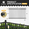Heavy Duty Flat Top Fence Barrier Kit with 5FT Height X 8FT Width Panels, Arched Gate, Posts & Connectors, Multi-options