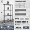 36 x 18 x 76 in. 4-Tier NSF Commercial Grade Adjustable Wire Shelving w/ Wheels & Leveling Feet, Black