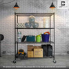 36 x 18 x 76 in. 4-Tier NSF Commercial Grade Adjustable Wire Shelving w/ Wheels & Leveling Feet, Black