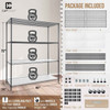 60 x 24 x 76 in. 4-Tier NSF Commercial Grade Heavy Duty Wire Shelving w/ Wheels and Clear Liners
