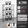 36 x 14 x 54 in. (56”H with wheels) 4-Tier Wire Shelving Unit, Adjustable Height Wire Rack Shelving, with Wheels, Black