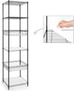 6 Tier NSF Wire Shelving Basket Shelves, Storage Rack Corner Shelves, Black