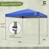 10 ft. x 10 ft. Patented One-Push Pop Up Outdoor Canopy Tent, 3 Colors Available