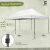 10 ft. x 20 ft. Pop Up Outdoor Canopy Easy Up Tent, White