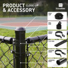 4/5/6 FT Black Galvanized Tension Bar, 48/60/72 Inch Flat Bar for 4'/5'/6' Chain Link Fence Parts, Multi-options