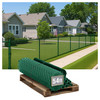 9 Gauge Green Vinyl Coated Chain Link Fence Kit w/Fence Fabric, Gate, Posts, Top Rails & Hardware