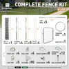 9 Gauge Green Vinyl Coated Chain Link Fence Kit w/Fence Fabric, Gate, Posts, Top Rails & Hardware