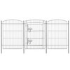 CAPHAUS Decorative Garden Fence with Gate, 29.5"H x 23.6"W No Dig Dog Fence Outdoor for Yard Garden Patio, Arched Rustproof Metal Garden Barrier Border, Temporary Animal Barrier