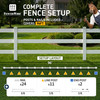 2-Rail Vinyl Ranch Fence Kit with 5ft Posts and 8ft Rails, Multiple Options