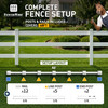 2-Rail Vinyl Ranch Fence Kit with 5ft Posts and 8ft Rails, Multiple Options