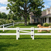 2-Rail Vinyl Ranch Fence Kit with 3ft H x 4ft W Gate, 5ft Posts & 8ft Rails, Multiple Options