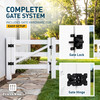 3-Rail Vinyl Ranch Fence Kit with 4ft H x 4ft W Gate, 6ft Posts & 8ft Rails, Multiple Options