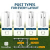 5ft Vinyl Ranch Line Post with Cap, Multiple Options